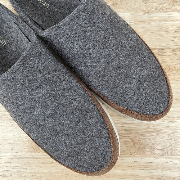 LL Bean Downeast Slip On Clogs Gray Wool Brown Suede Shoes Mens Size 11 main image 12